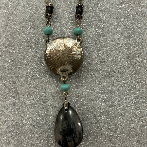 Vintage Avon Pendant Necklace with Turquoise and Black Accents - Picture 3 of 5